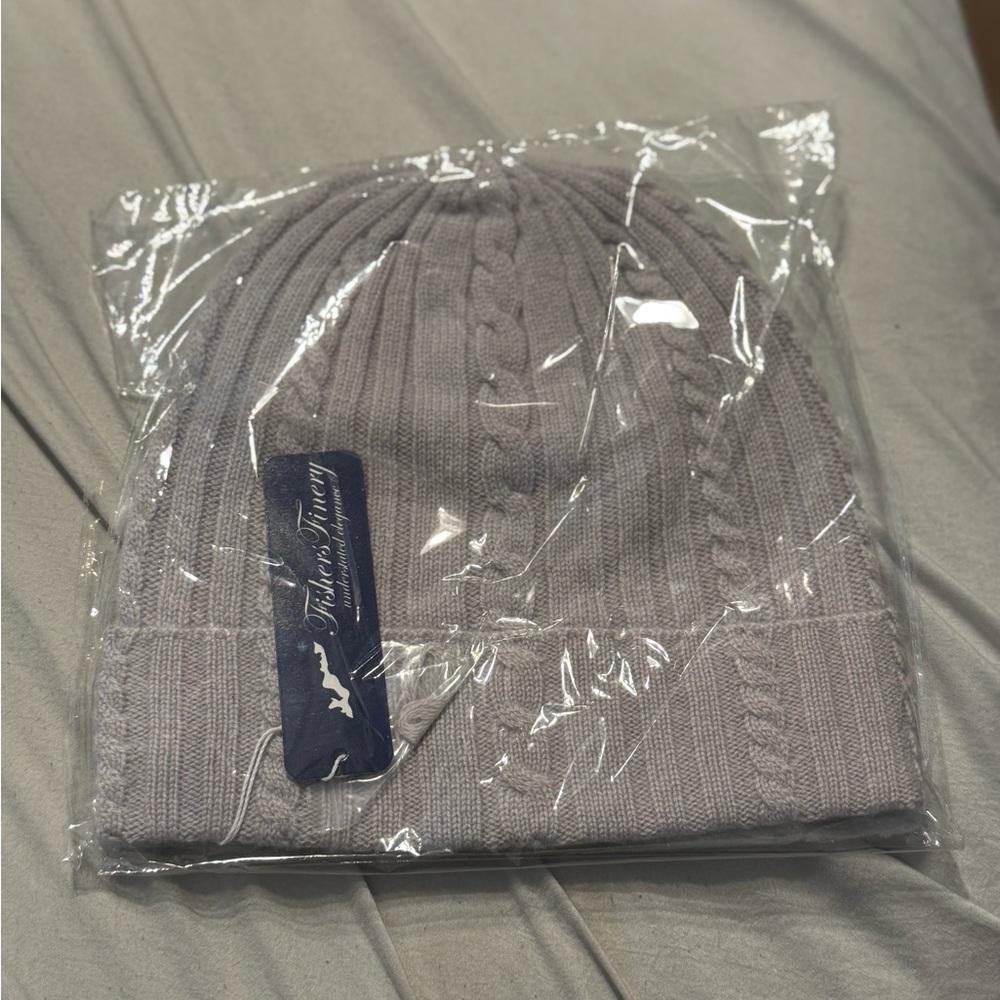 Gray Cable Knit Beanie